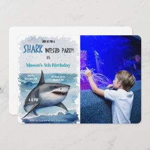 Invitation Photo de requin 5e anniversaire