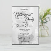 Invitation Photo de retraite Élégant noir et blanc élégant (Debout devant)