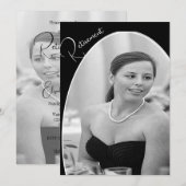 Invitation Photo de retraite noir et blanc Élégant chic (Devant / Derrière)