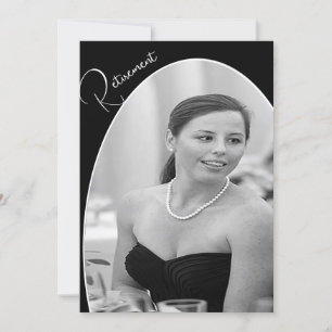 Invitation Photo de retraite noir et blanc Élégant chic
