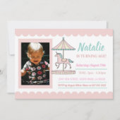 Invitation Photo de rose d'invitation d'anniversaire de (Devant)