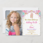 Invitation Photo de sarcelle d'hiver d'or de rose (Devant)