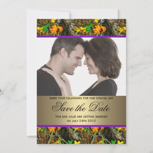 Invitation Photo de sauvegarde de date de camouflage (Devant)