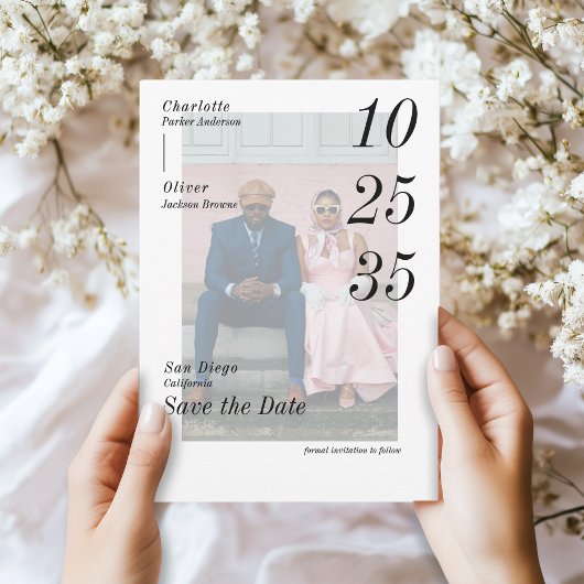 Invitation Photo de save the date minimal moderne