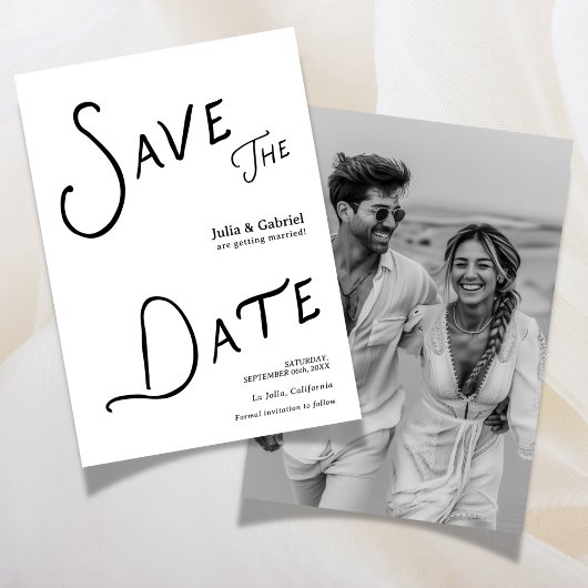Invitation Photo de Save The Date Moderne