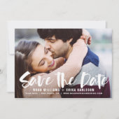 Invitation Photo de script de brosse Enregistrer la date de l (Devant)