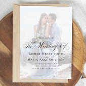 Invitation Photo de script de calligraphie noir et blanc