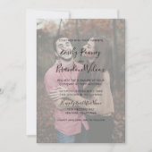 Invitation Photo De Script Élégant Moderne Tout En Un Mariage (Devant)