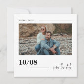 Invitation Photo De Script Minimal Moderne Enregistrer La Dat (Devant)