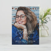 Invitation Photo de script moderne Célébration des funéraille (Debout devant)