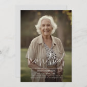 Invitation Photo de script moderne minimal 100e anniversaire (Devant / Derrière)