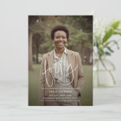 Invitation Photo de script moderne minimal 40e anniversaire (Debout devant)