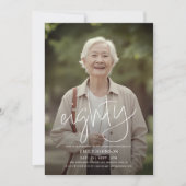 Invitation Photo de script moderne minimal 80e anniversaire (Devant)