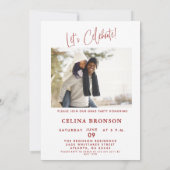 Invitation Photo de script rouge moderne 2024 Minimal Grad Pa (Dos)