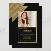 Invitation photo de Shimmering Corner Stripes (Devant / Derrière)