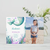 Invitation photo de sirène pour 5ème anniversaire (Debout devant)