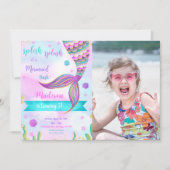 Invitation photo de sirène Splish Splash (Devant)