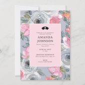 Invitation Photo de soins infirmiers pour filles florales ros (Devant)