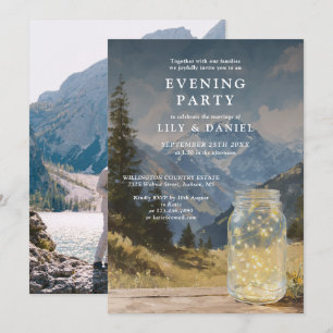 Invitation Photo de soirée festive Mountain Mason Jar à l'aqu
