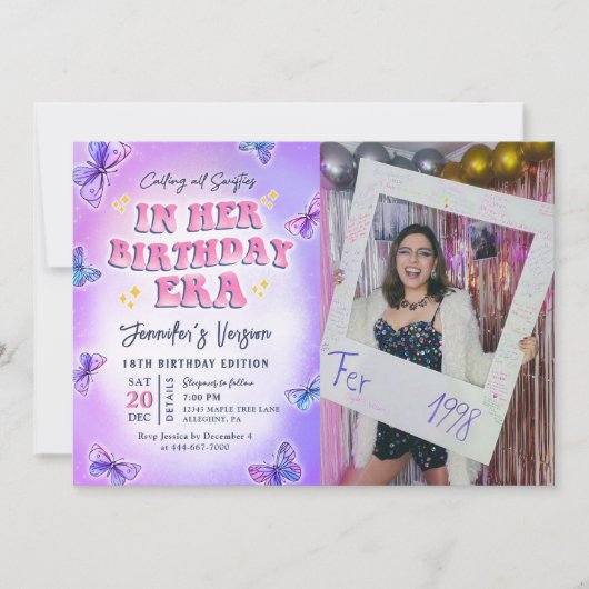 Invitation Photo de son anniversaire (Devant)