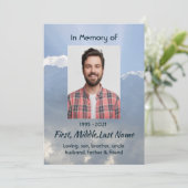 Invitation Photo de souvenir Prière Ciel Céleste (Debout devant)