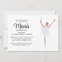 Invitation photo de spectacle de danse