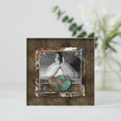 Invitation Photo de suède de cru du bonbon 16 à diplômé de (Debout devant)