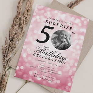 Invitation Photo de SURPRISE pour une fête d'anniversaire de