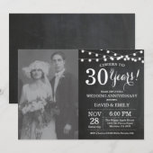 Invitation Photo de tableau noir pour 30e anniversaire de mar (Devant / Derrière)