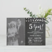 Invitation Photo de tableau noir pour 5e anniversaire de mari (Debout devant)