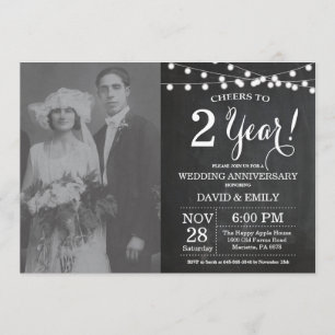 Invitation Photo de tableau noir pour le 2e anniversaire de m
