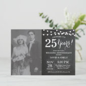 Invitation Photo de tableau noir pour les 25 ans de mariage (Debout devant)