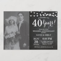 Photo de tableau noir pour les 40 ans de mariage