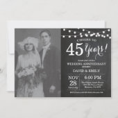 Invitation Photo de tableau noir pour les 45 ans de mariage (Devant)