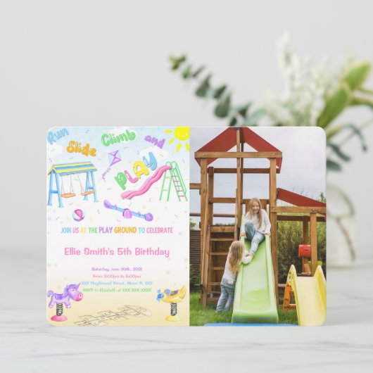 Invitation photo de terrain de jeu (Debout devant)