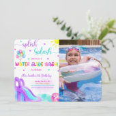 Invitation photo de toboggan aquatique (Debout devant)