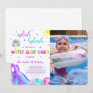 Invitation photo de toboggan aquatique