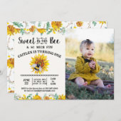 Invitation Photo de tournesol, aussi sucrée que possible (Devant / Derrière)