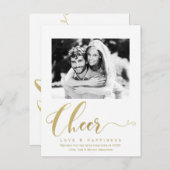 Invitation photo de vacances de Nouvel An Cheer Go (Devant / Derrière)