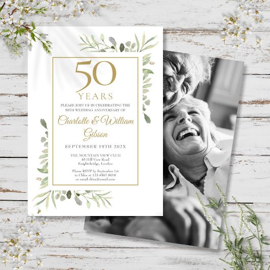 Invitation Photo de verdure pour n'importe quel anniversaire 