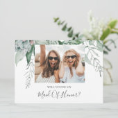 Invitation Photo De Verdure Succulente Maid Of Honor Proposit (Debout devant)