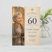 Invitation Photo de voyage d'aventure pour 60e anniversaire (Debout devant)