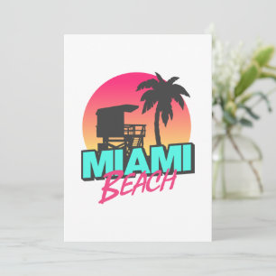 Invitation Photo de voyage vintage de Miami Beach