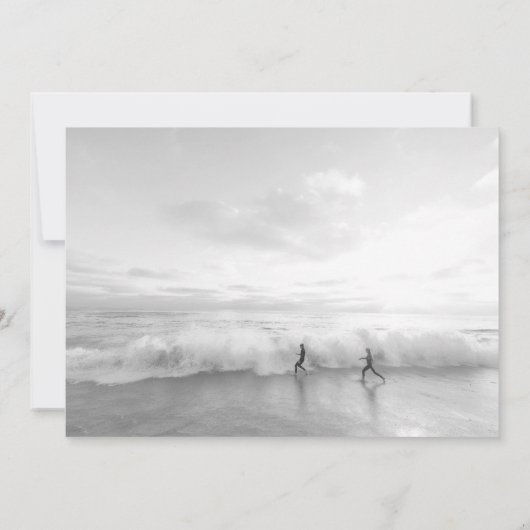 Invitation Photo décontracté Pastel Frame Enregistrer la date (Dos)