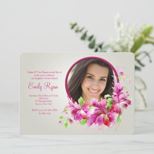 Invitation Photo Dendrobide Orchid Invite (Debout devant)