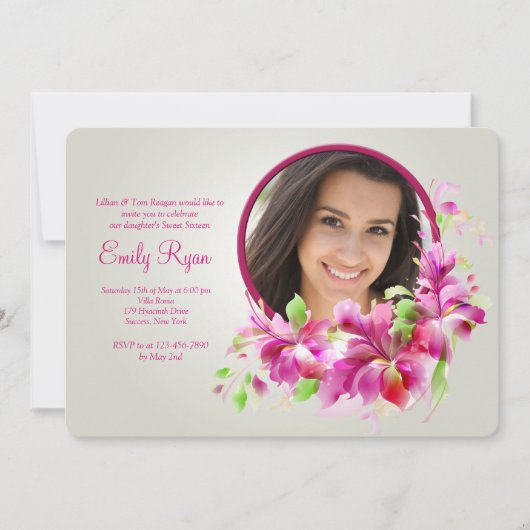 Invitation Photo Dendrobide Orchid Invite (Devant)