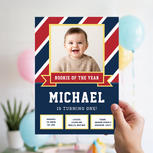 Invitation Photo d'enfant pour le 1er anniversaire de la recr