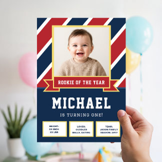 Invitation Photo d'enfant pour le 1er anniversaire de la recr