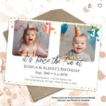 Photo d'enfants pour double anniversaire