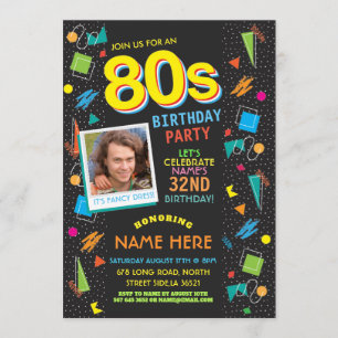 Invitation photo des années 80